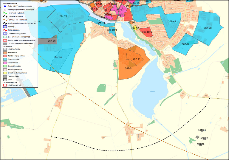 Kort med lokalplaner for Nakskov